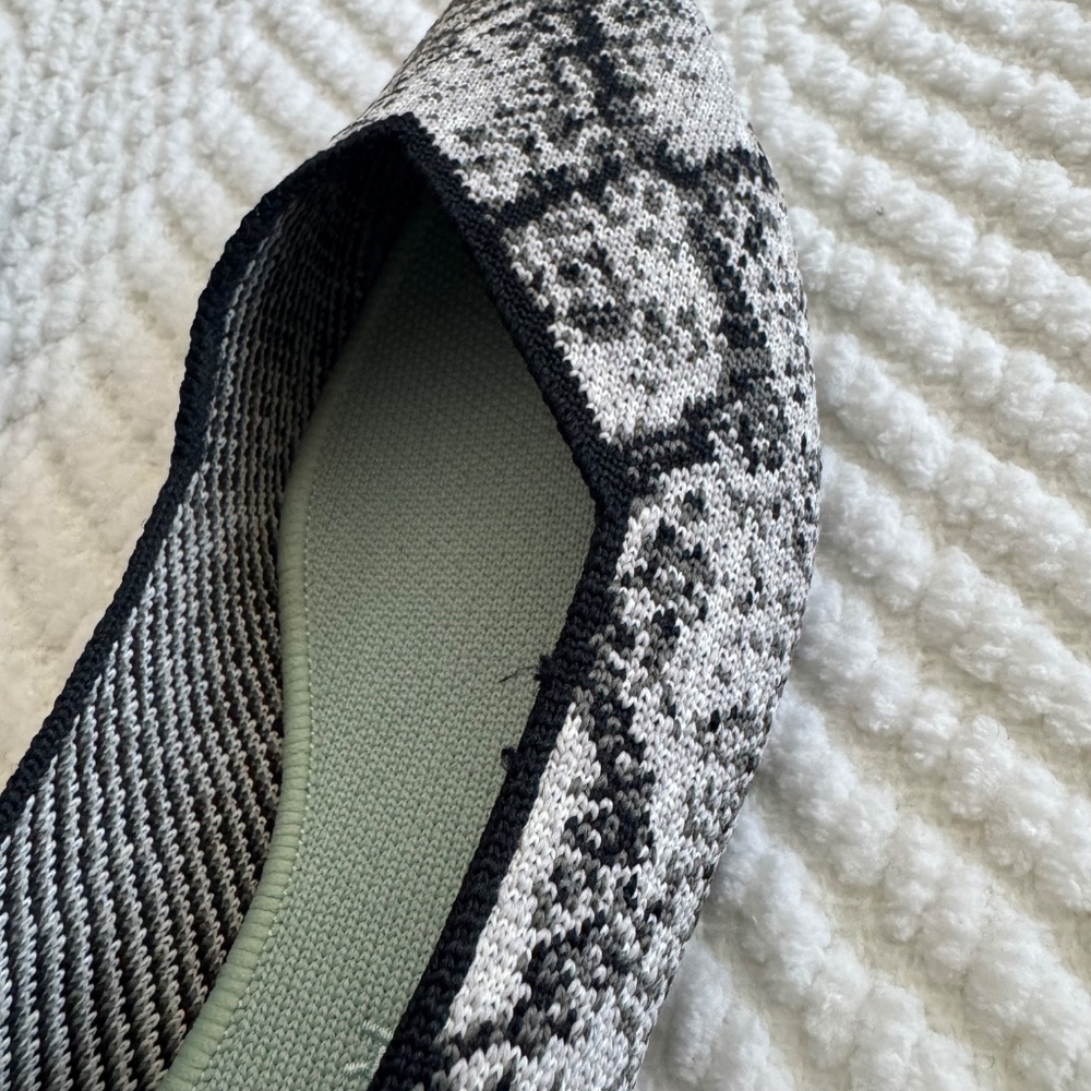 ROTHY'S The Point Black White Python Print Flats … - image 13